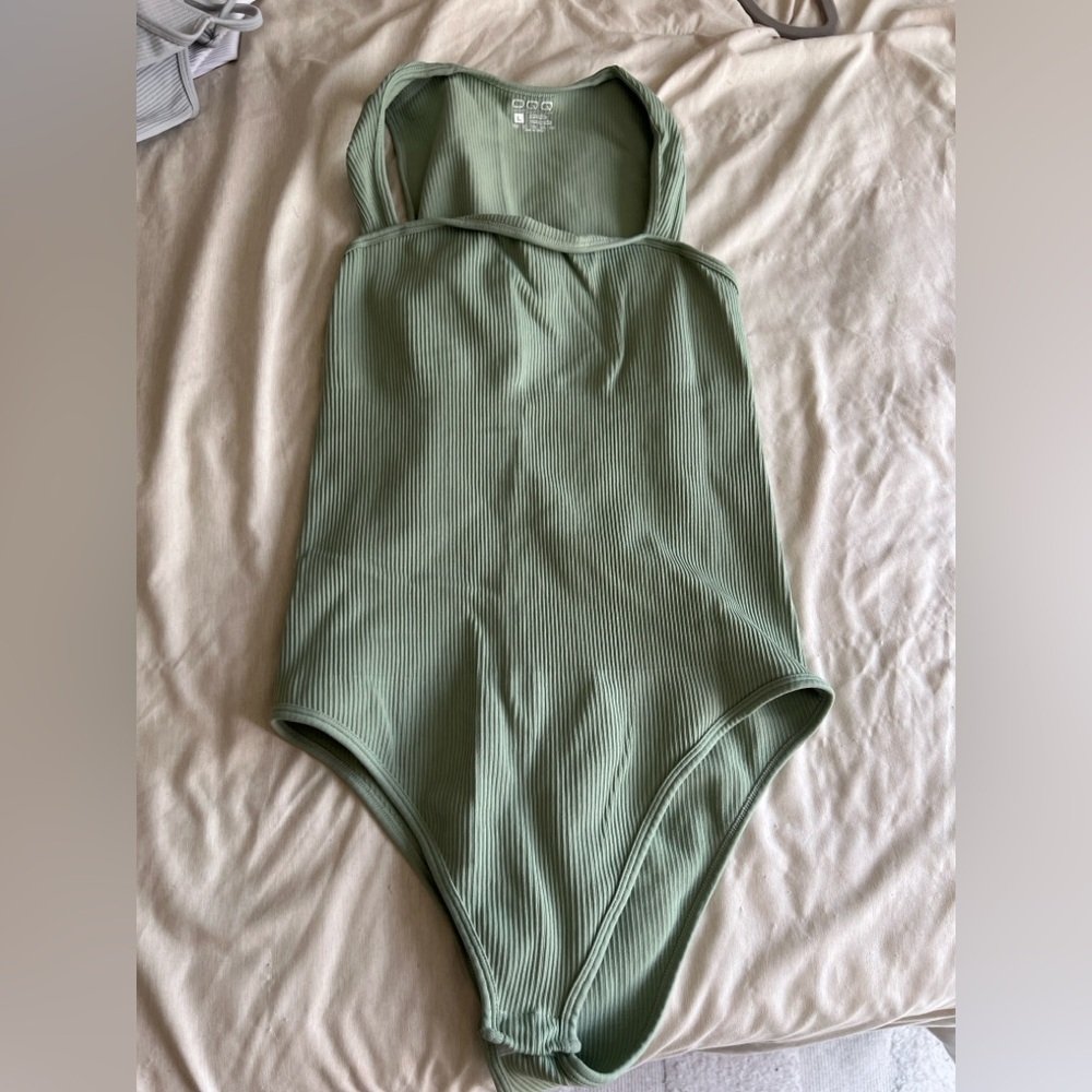 Sage Green Ribbed Bodysuit
